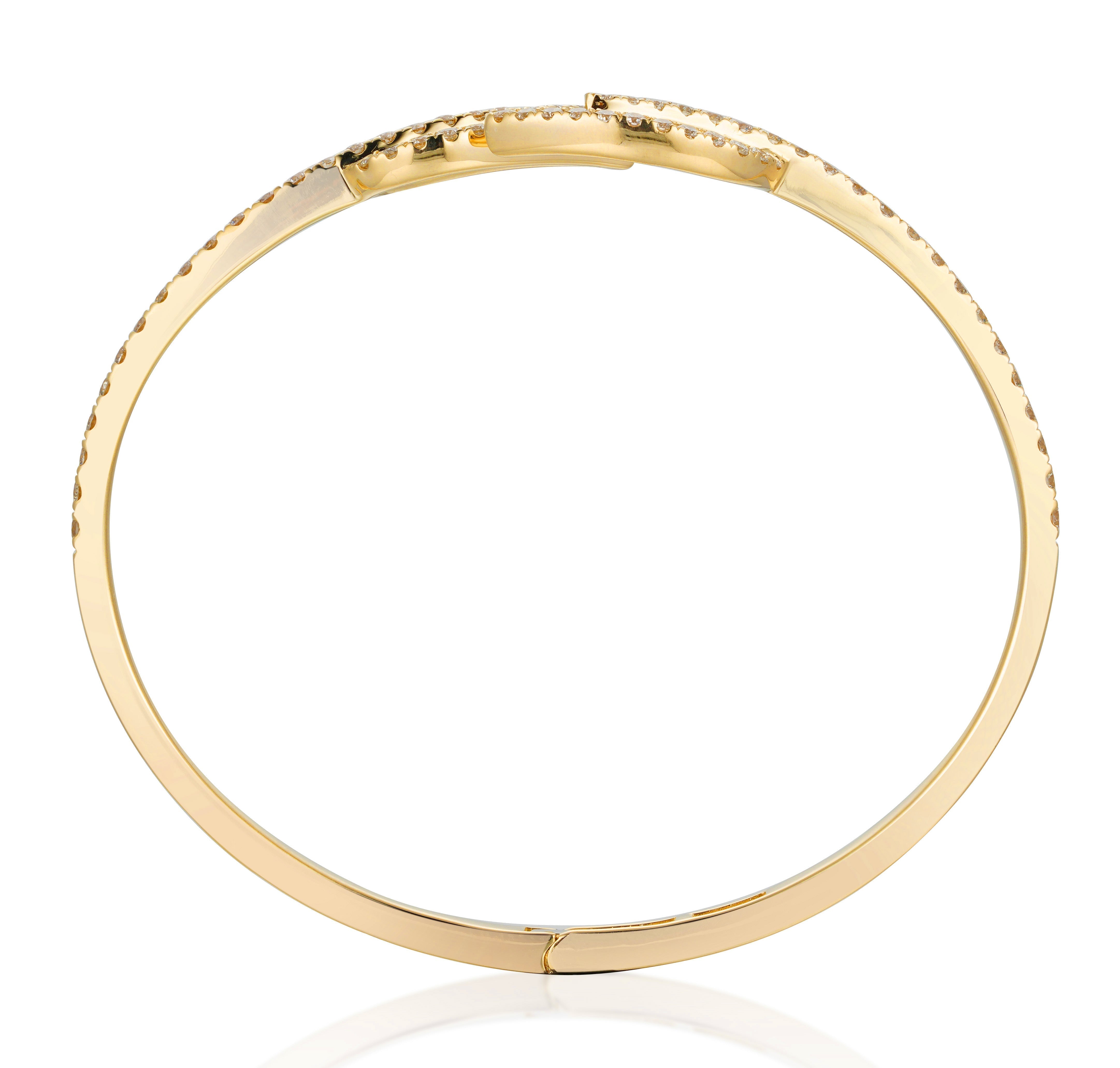 Twin Leaves Diamond Bangle
