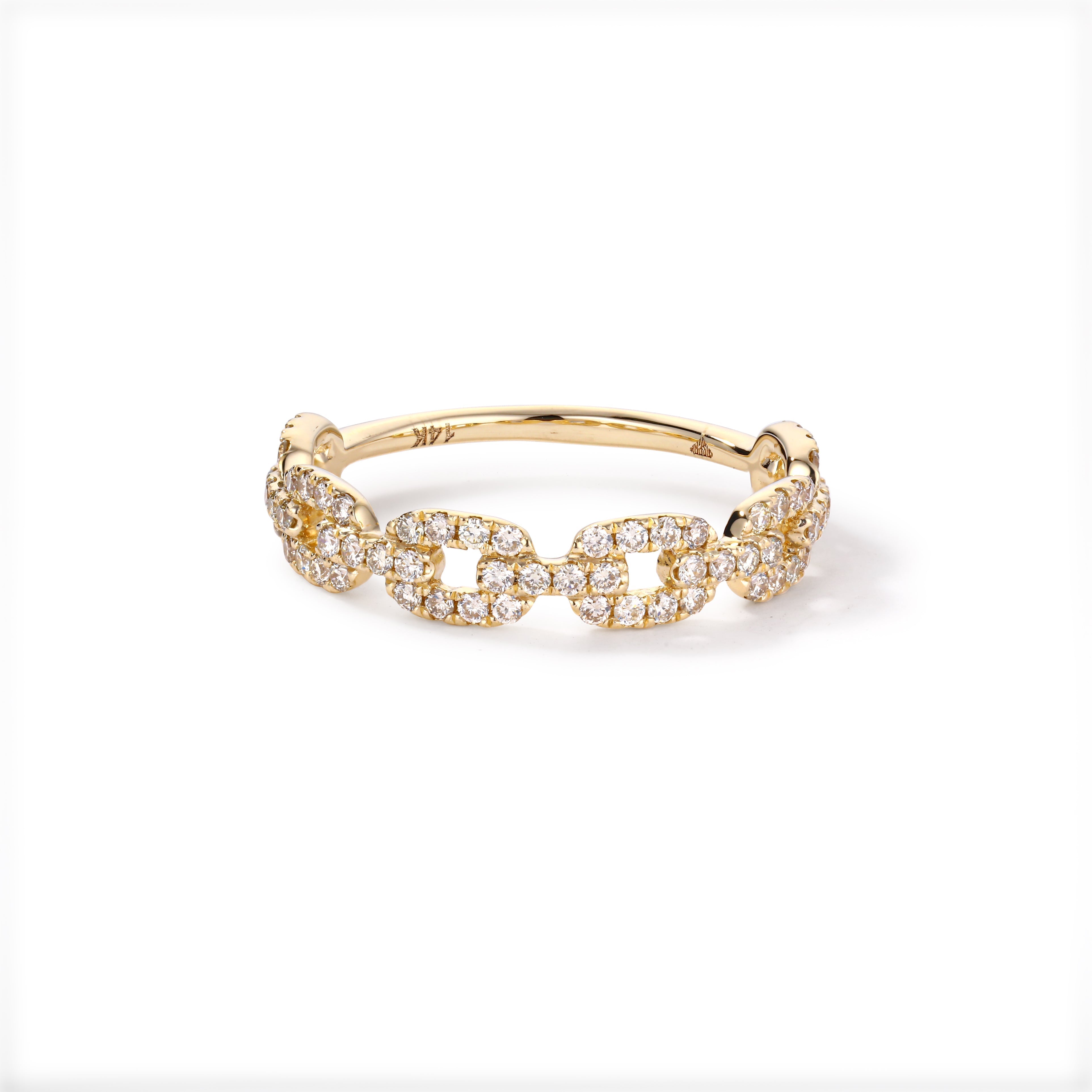 Glistening Square Links Diamond Ring