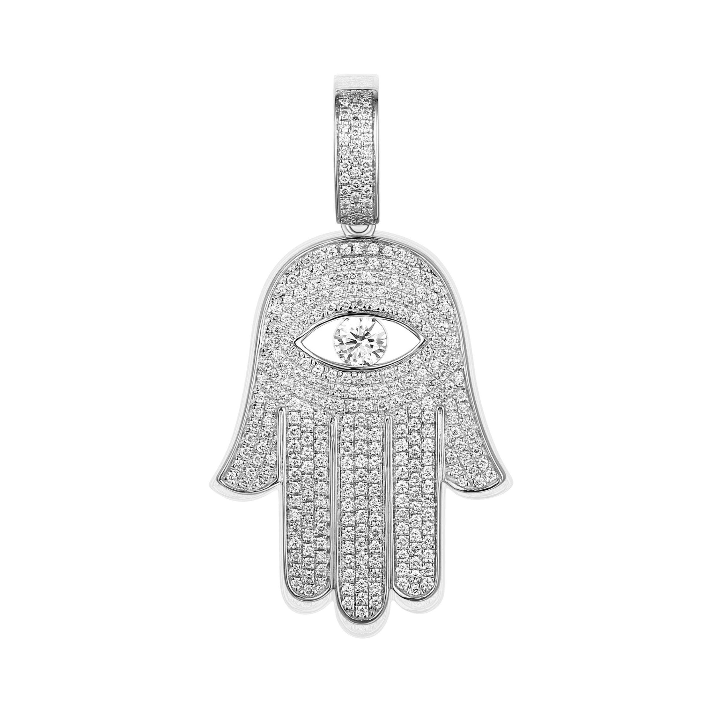 Evil Eye Diamond Hamsa Pendat