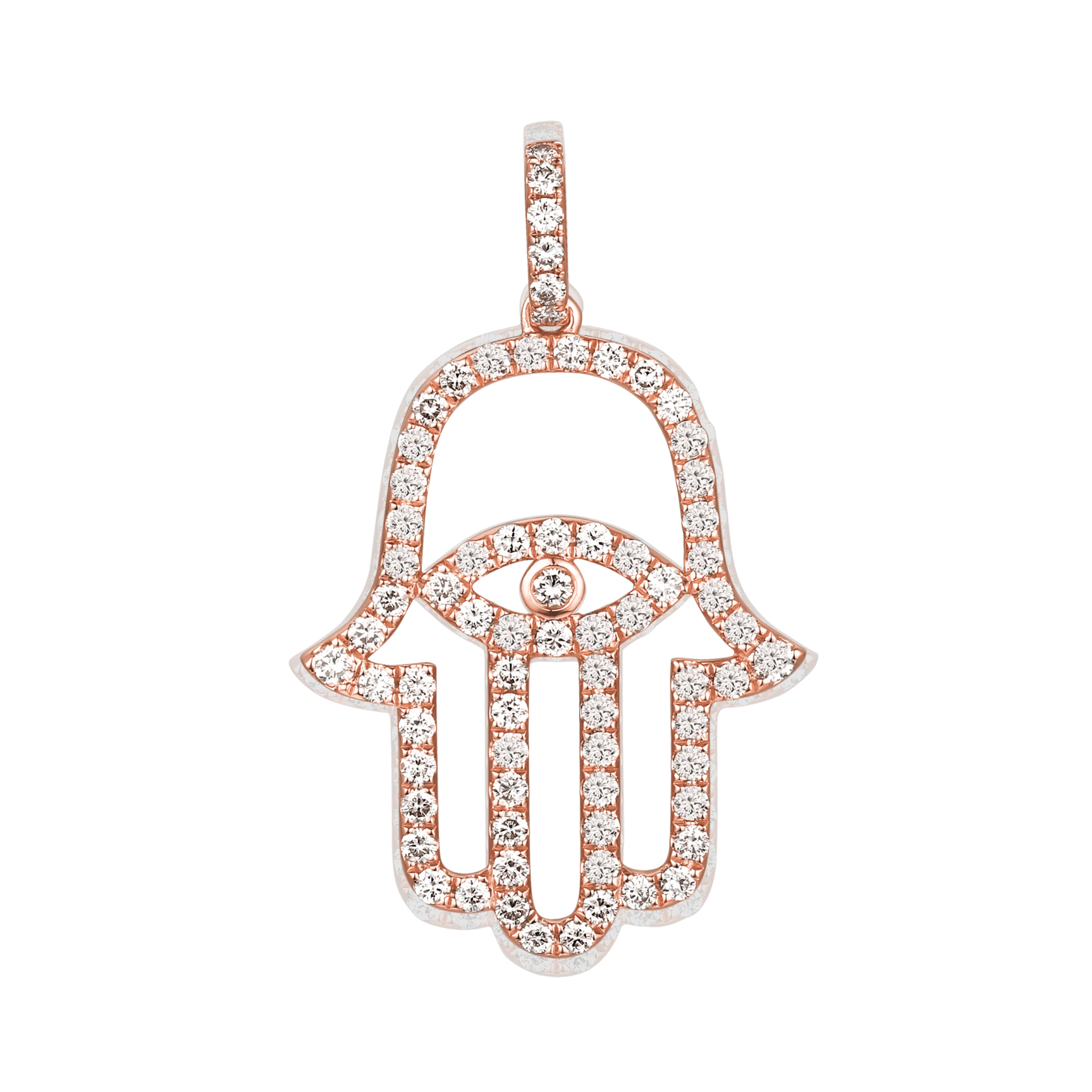 Halo Hamsa Diamond Pendant