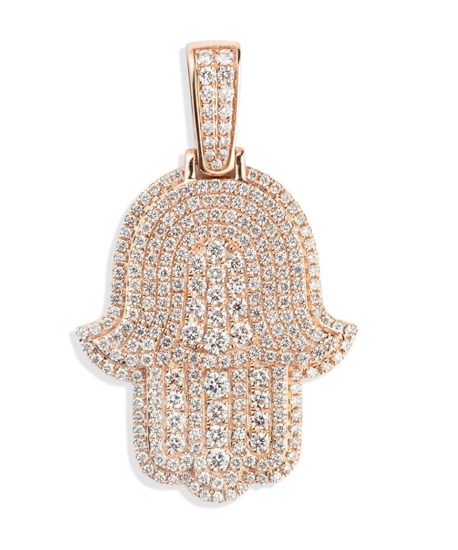 Large Diamond Hamsa Pendant