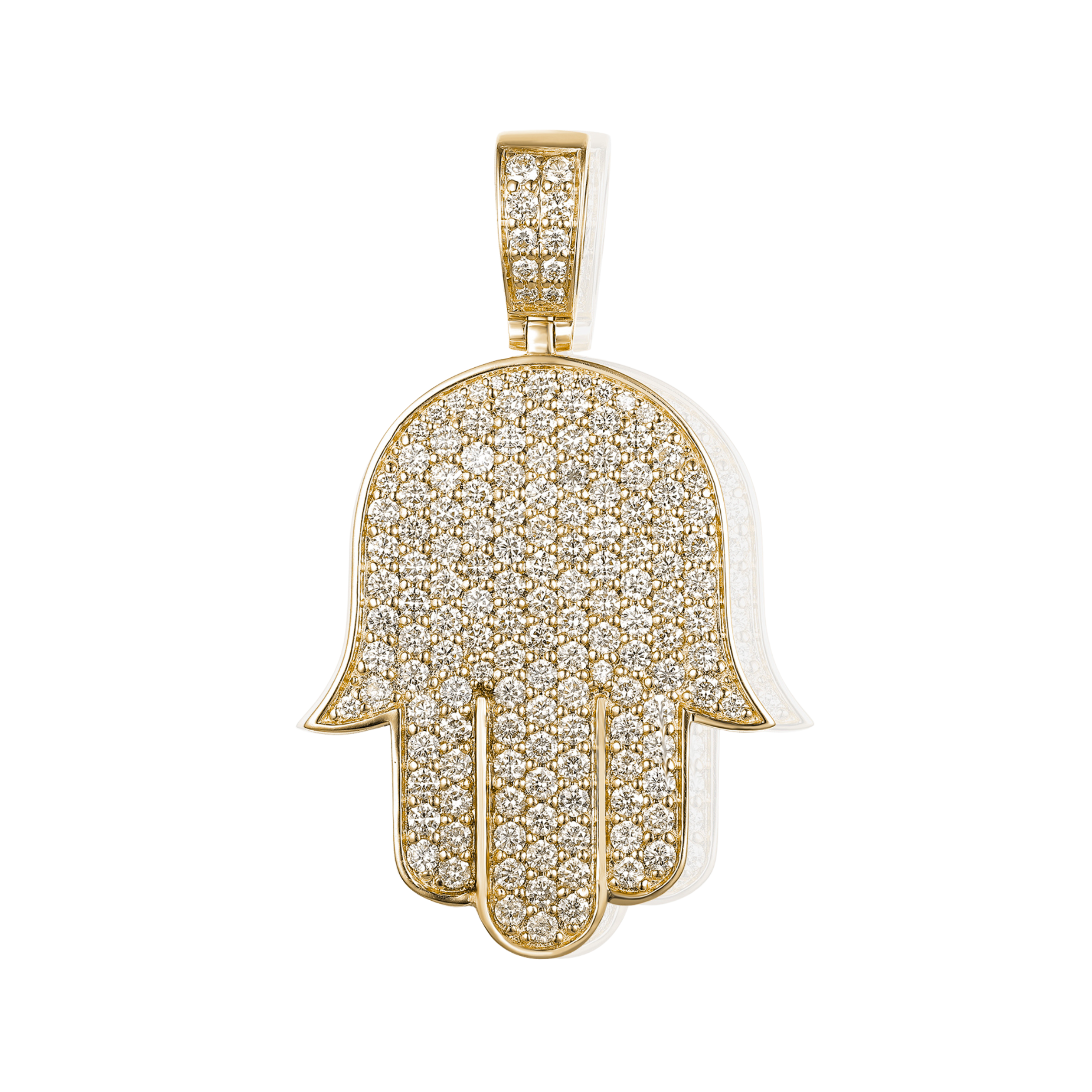 Diamond Flower Set Hamsa Pendant