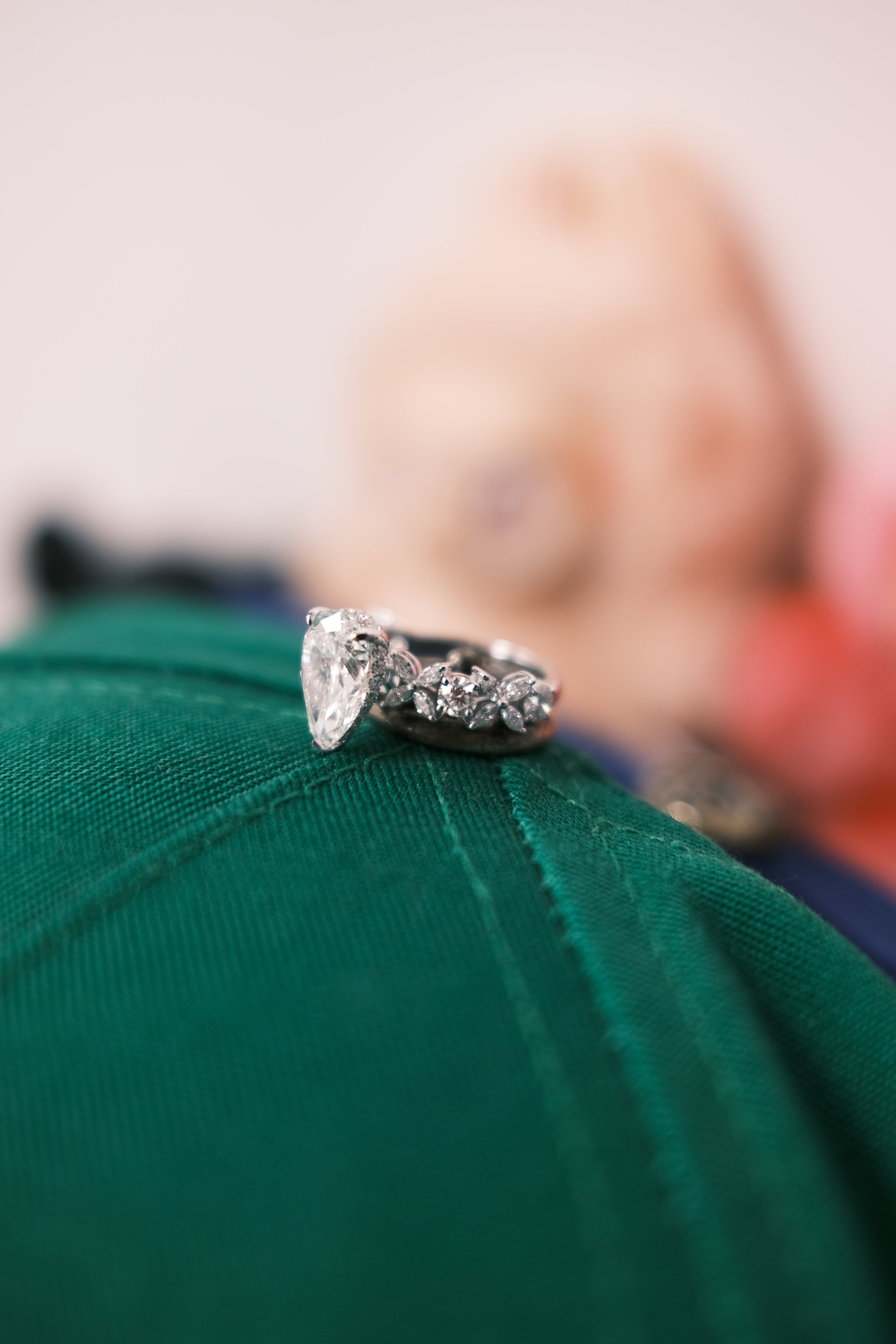 MR S Pear Diamond Engagement Ring side profile