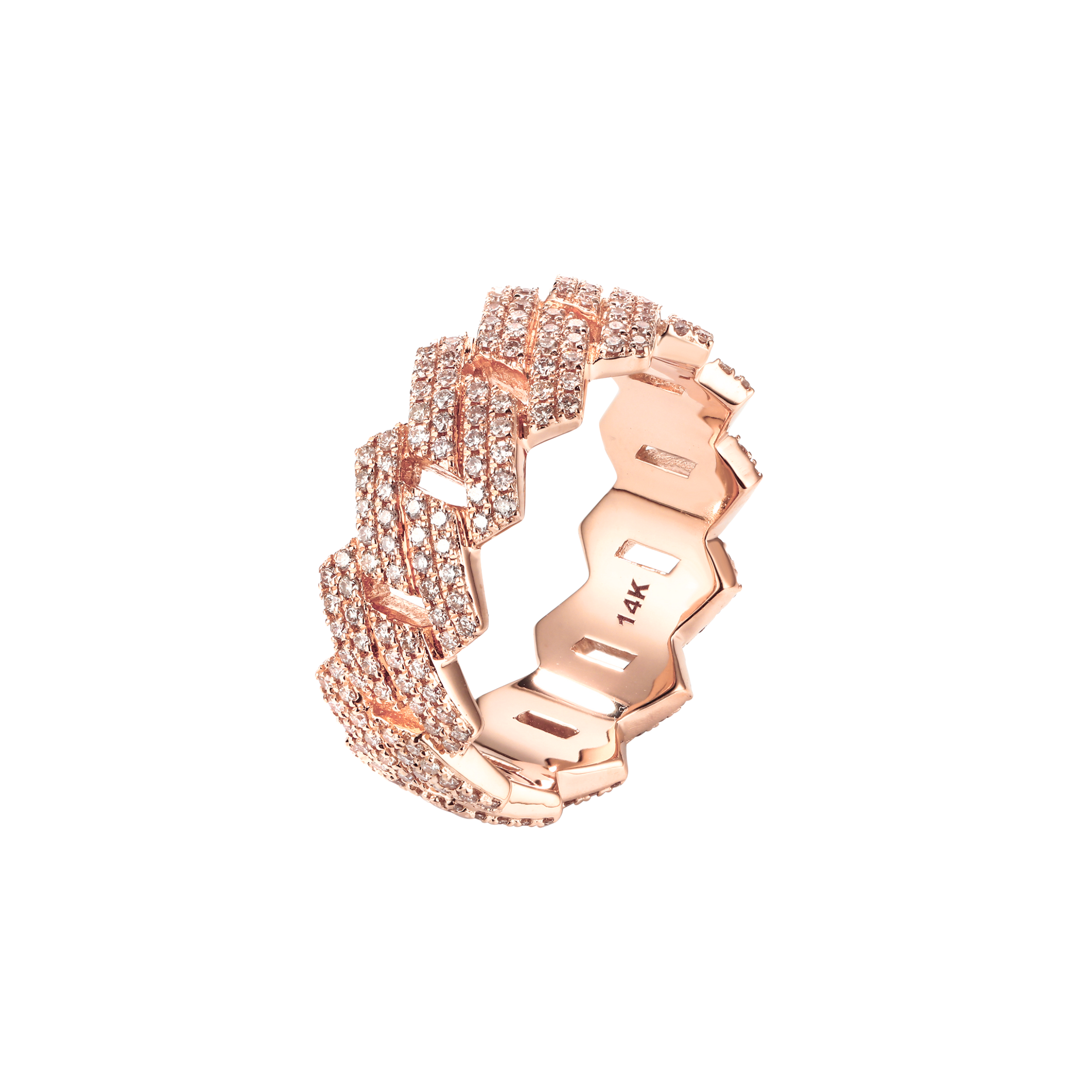 Miami Cuban Link Diamond Eternity Ring