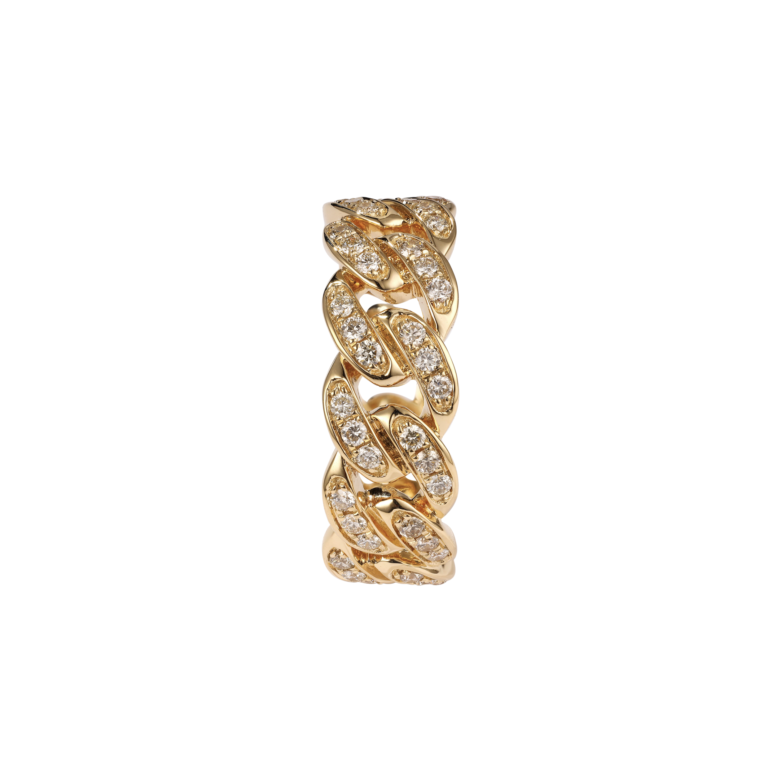 Iced Out Diamond Cuban Link Ring