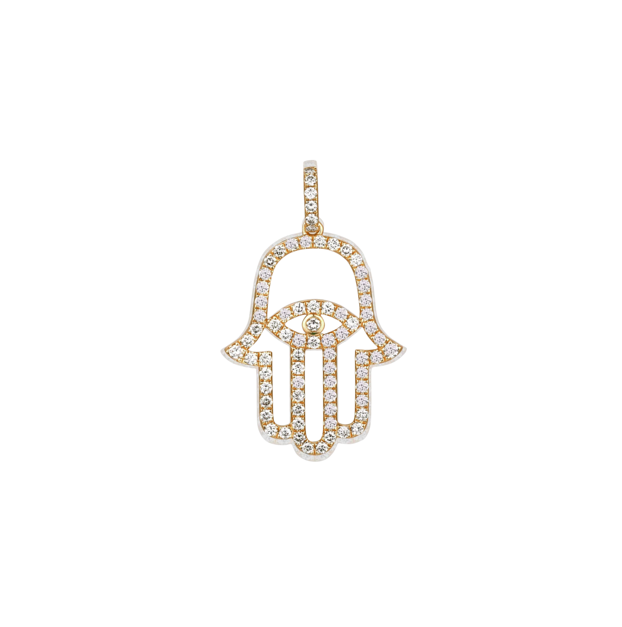 Halo Hamsa Diamond Pendant
