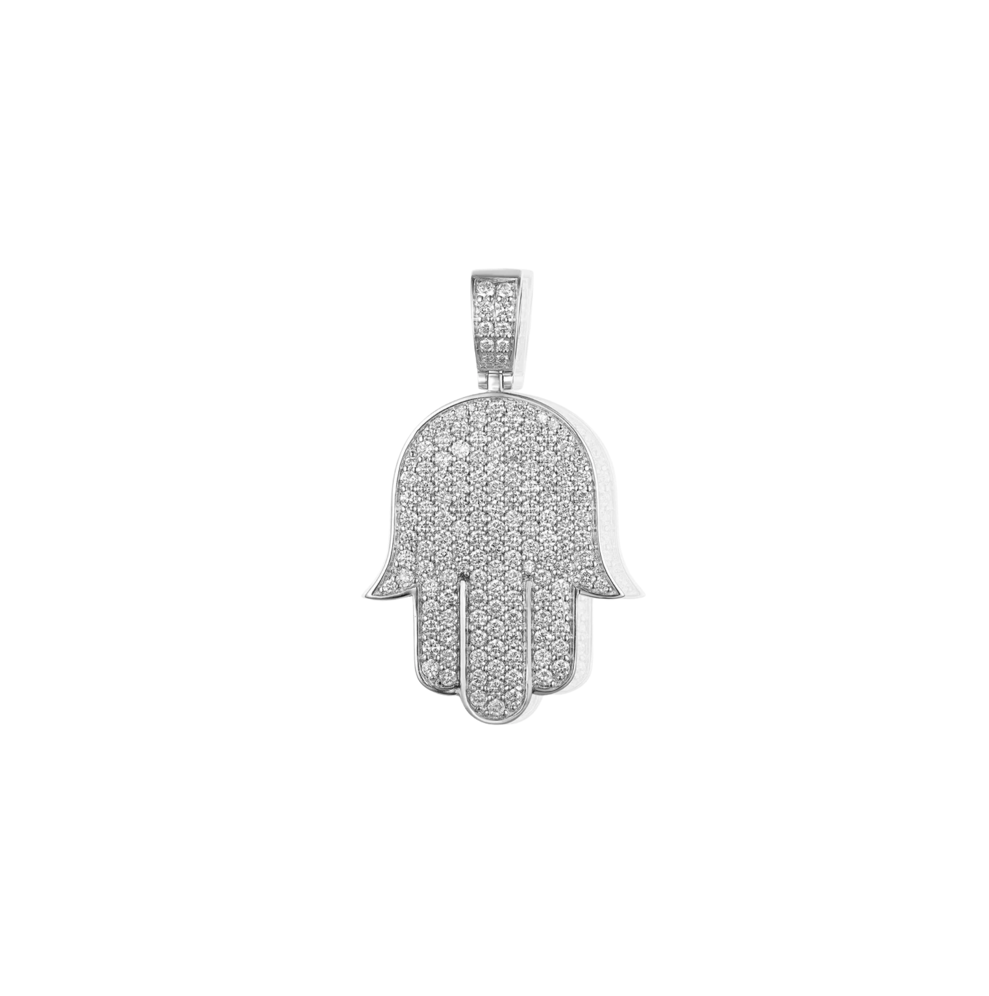 Diamond Flower Set Hamsa Pendant