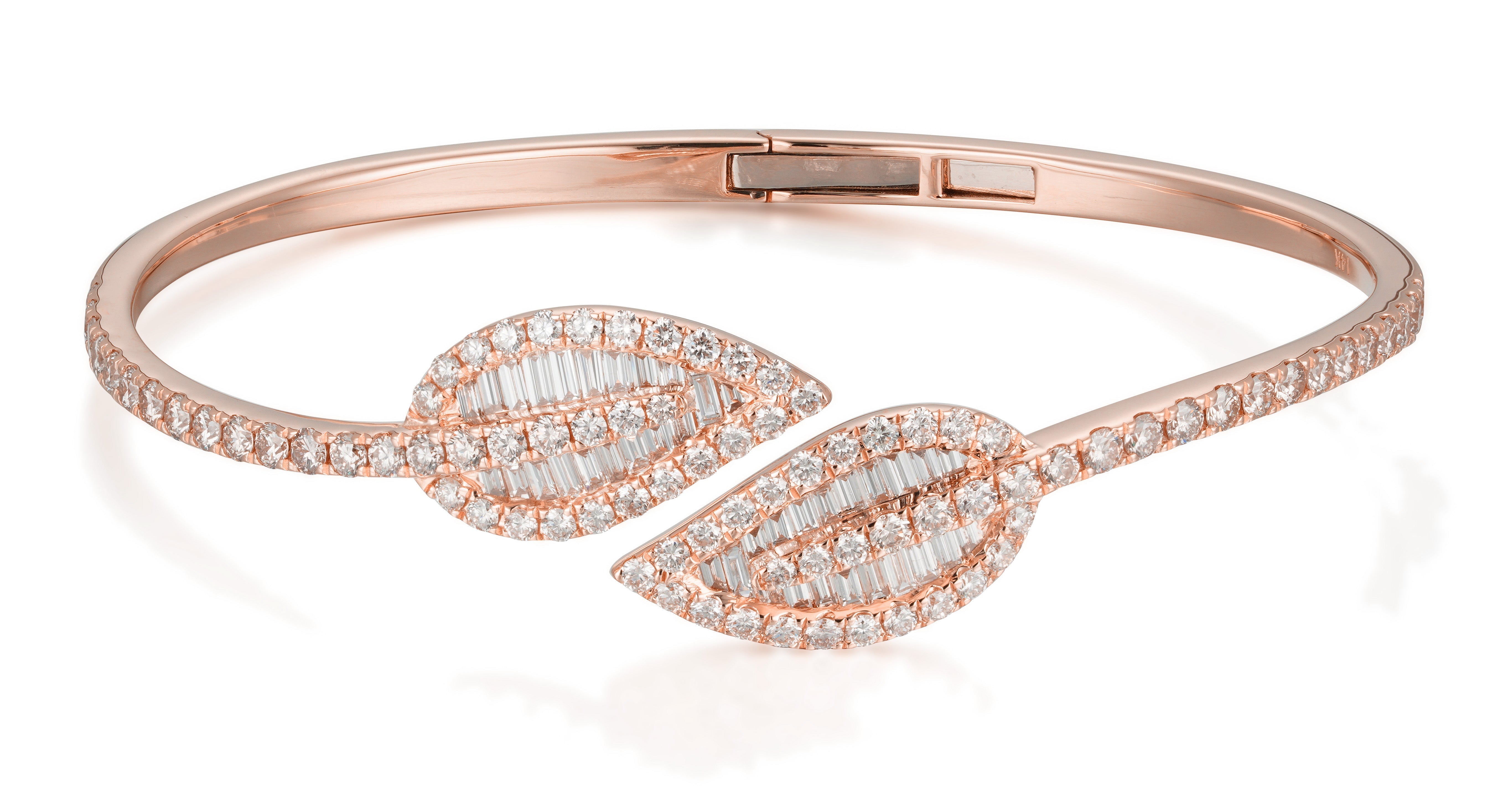 Twin Leaves Diamond Bangle