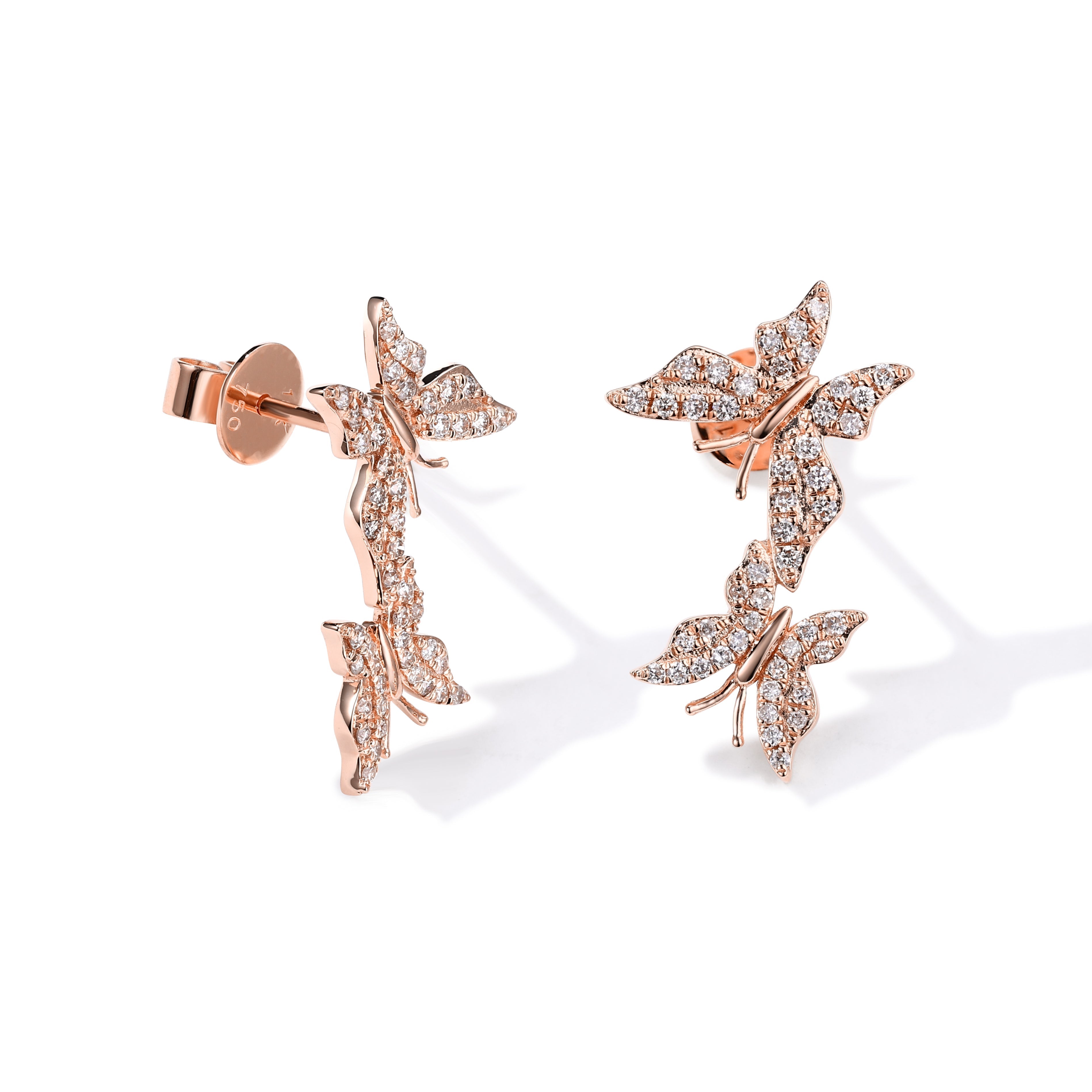 Twin Butterfly Diamond Earrings