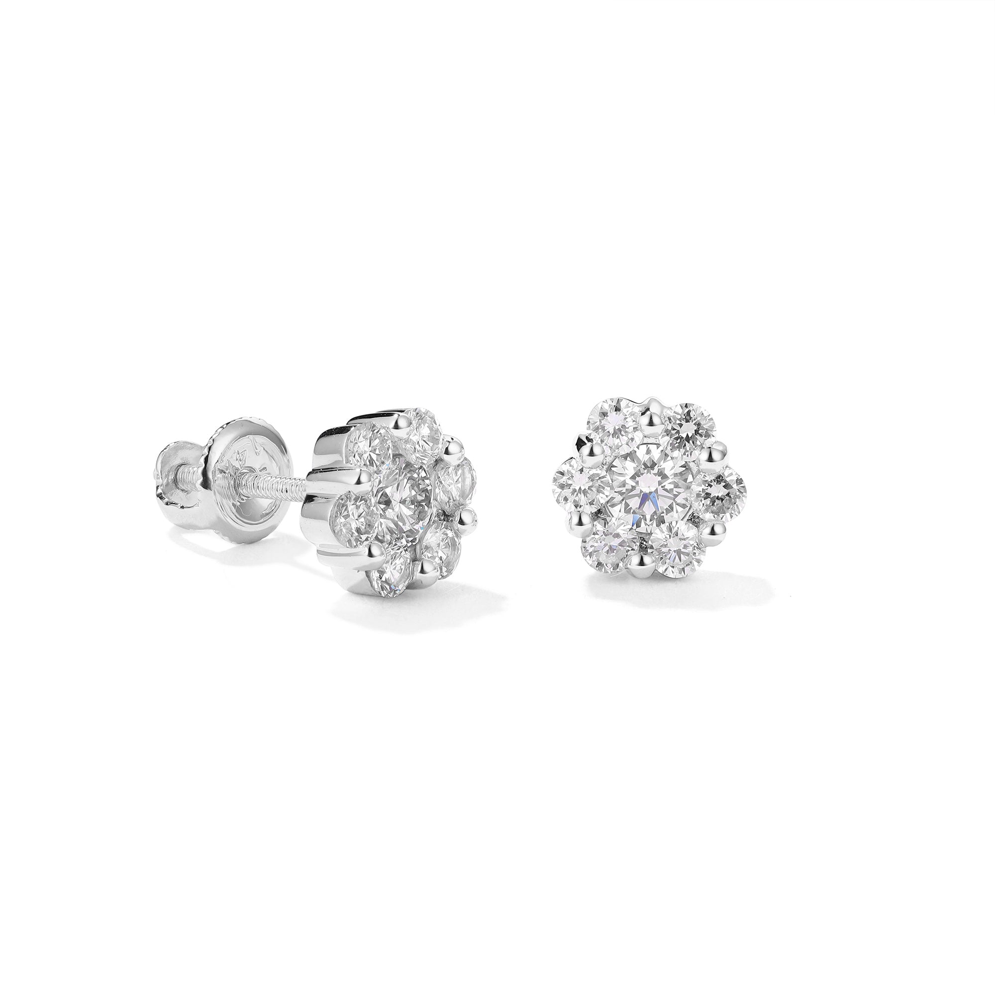 Flower Set Diamond Earrings