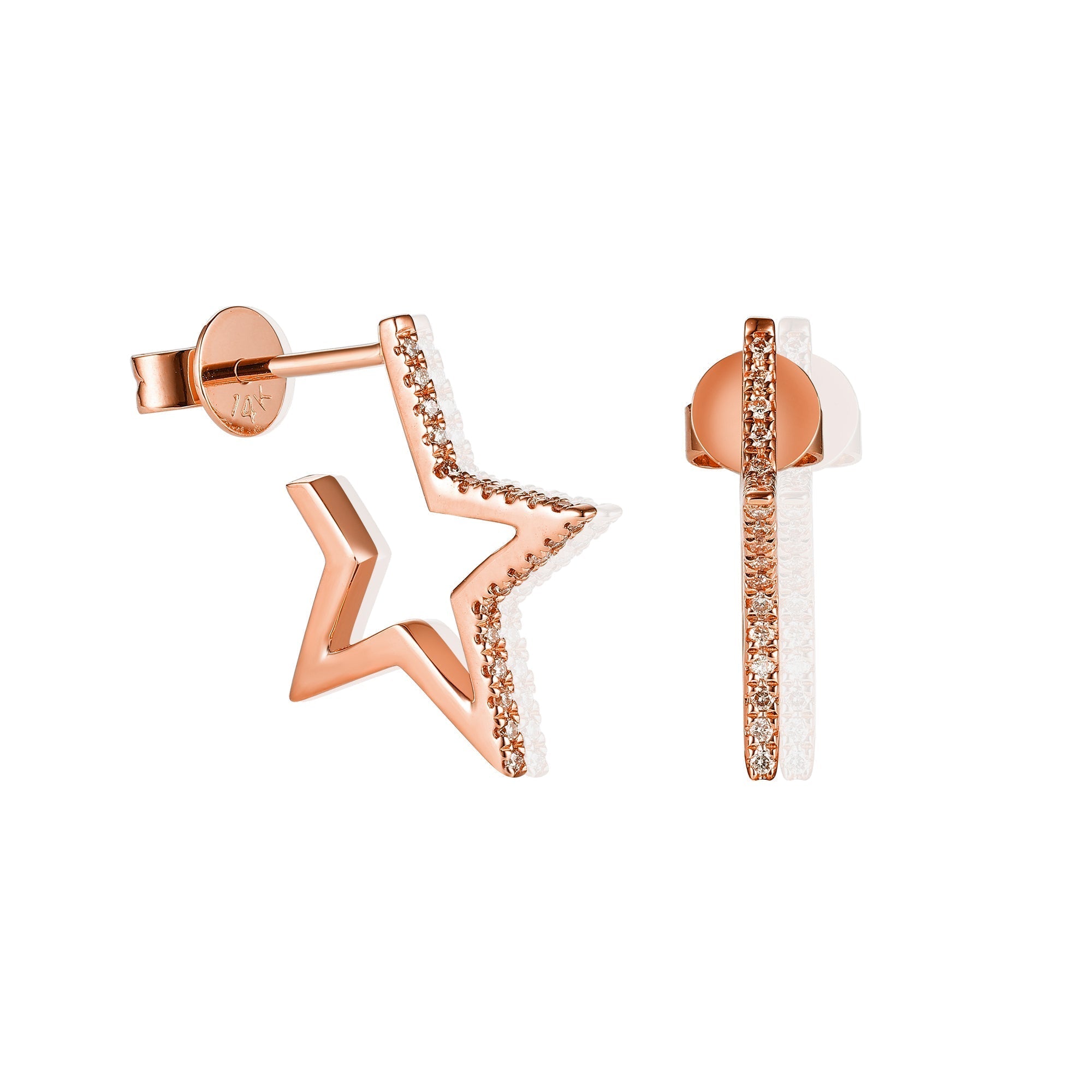 Diamond Half-Star Earrings