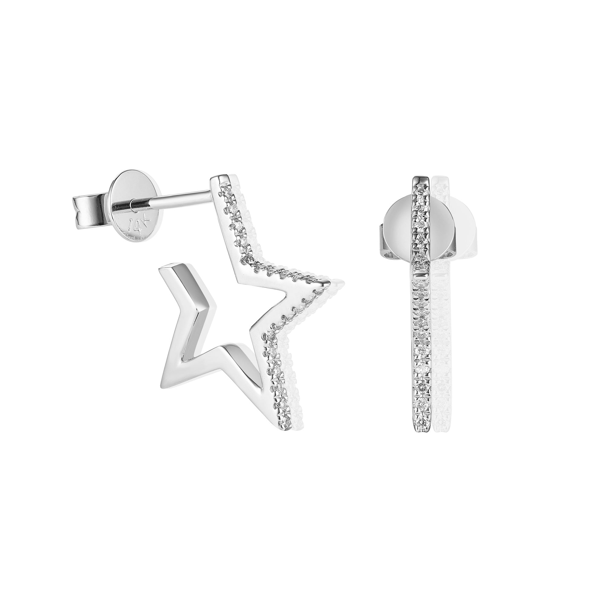 Diamond Half-Star Earrings