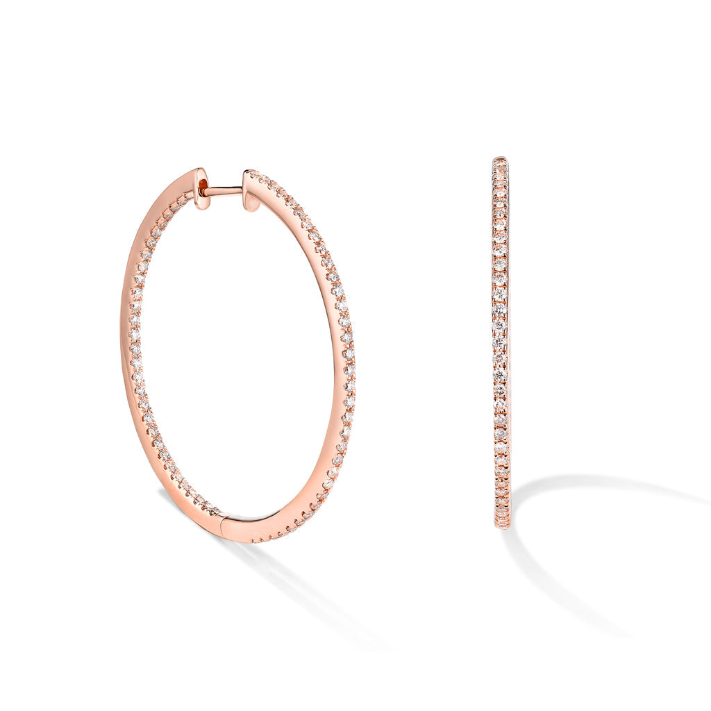 Diamond Halo Hoop Earrings