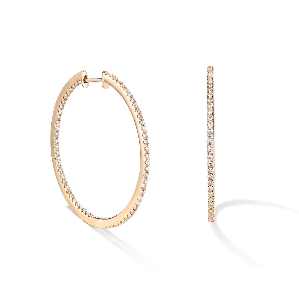 Diamond Halo Hoop Earrings