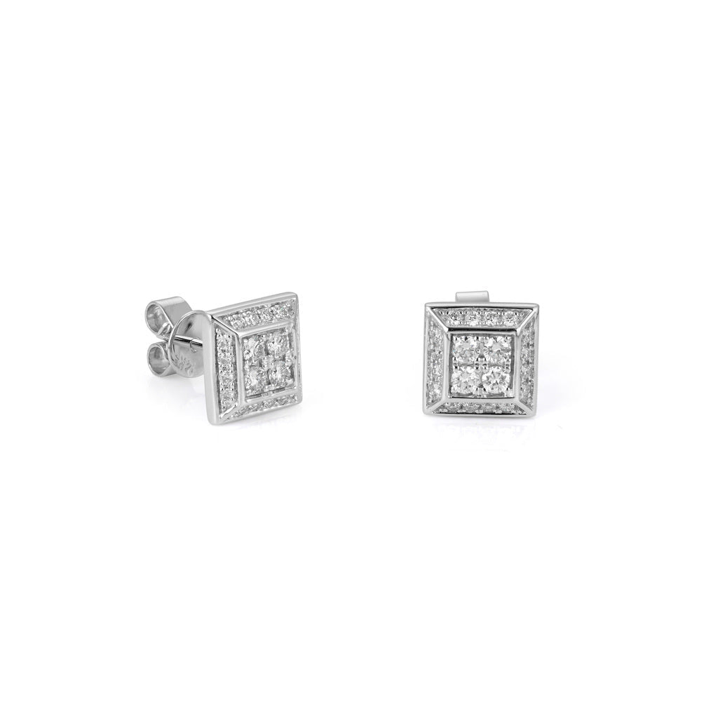 Trapezoid Prism Diamond Earrings