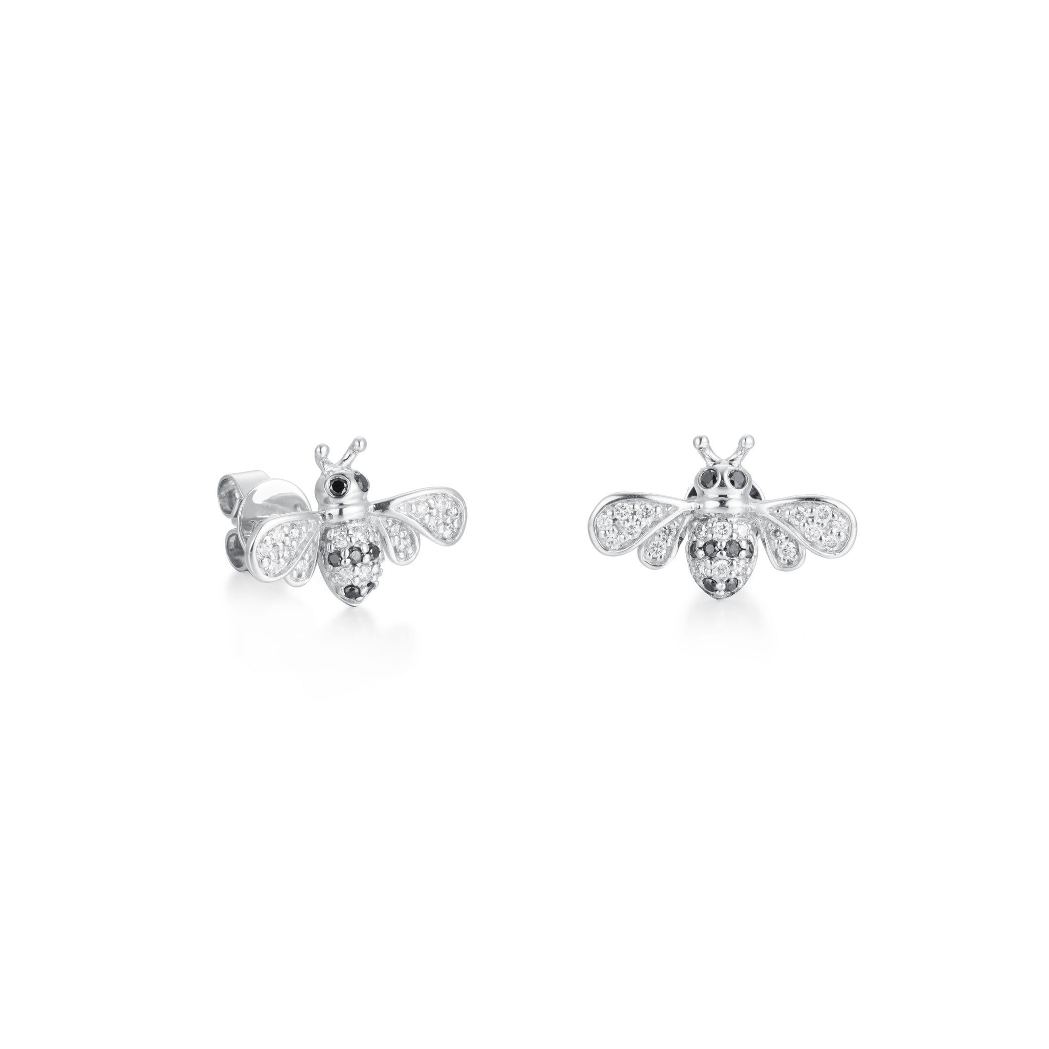 Diamond Bumblebee Stud Earrings