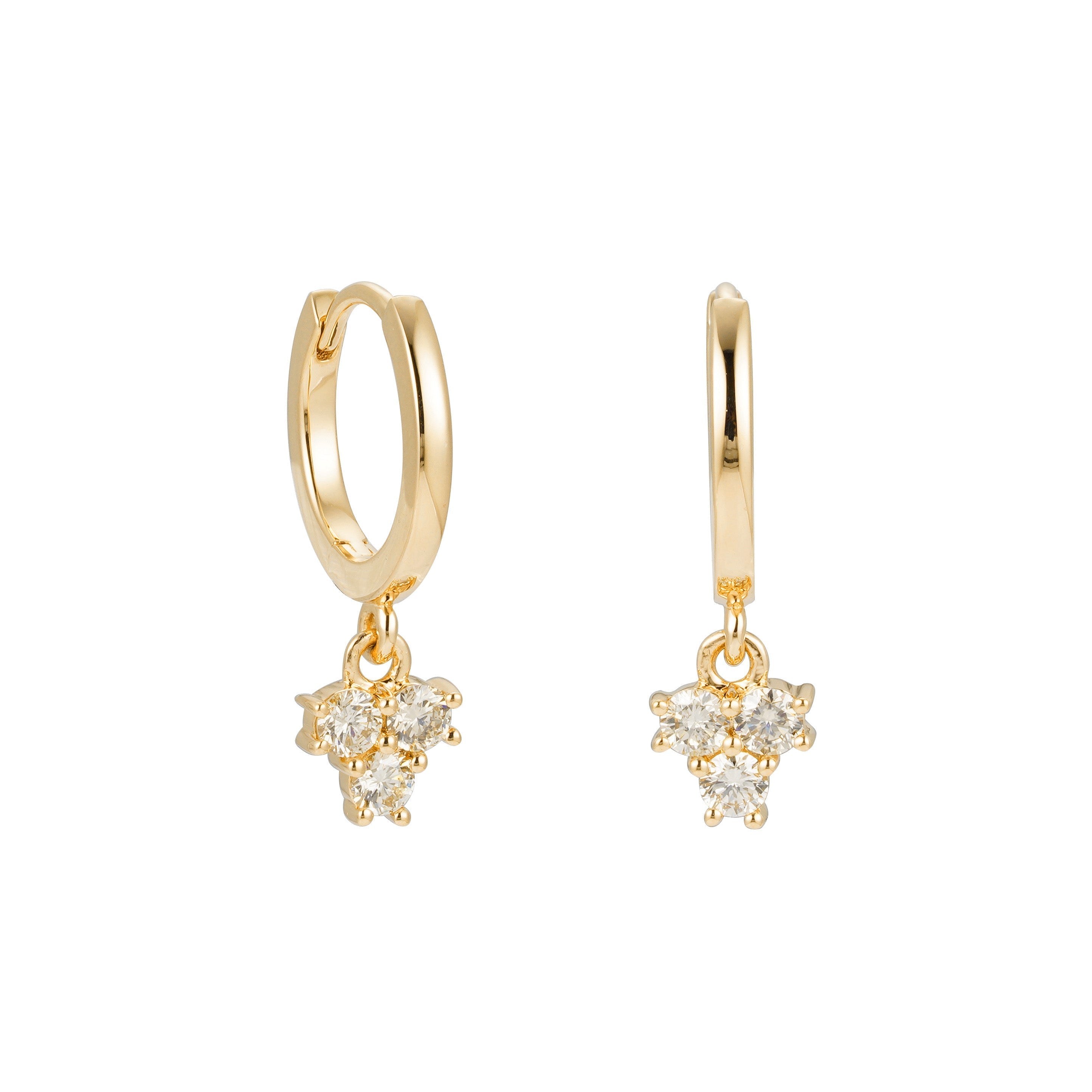 Shimmering Trio Diamond Earrings