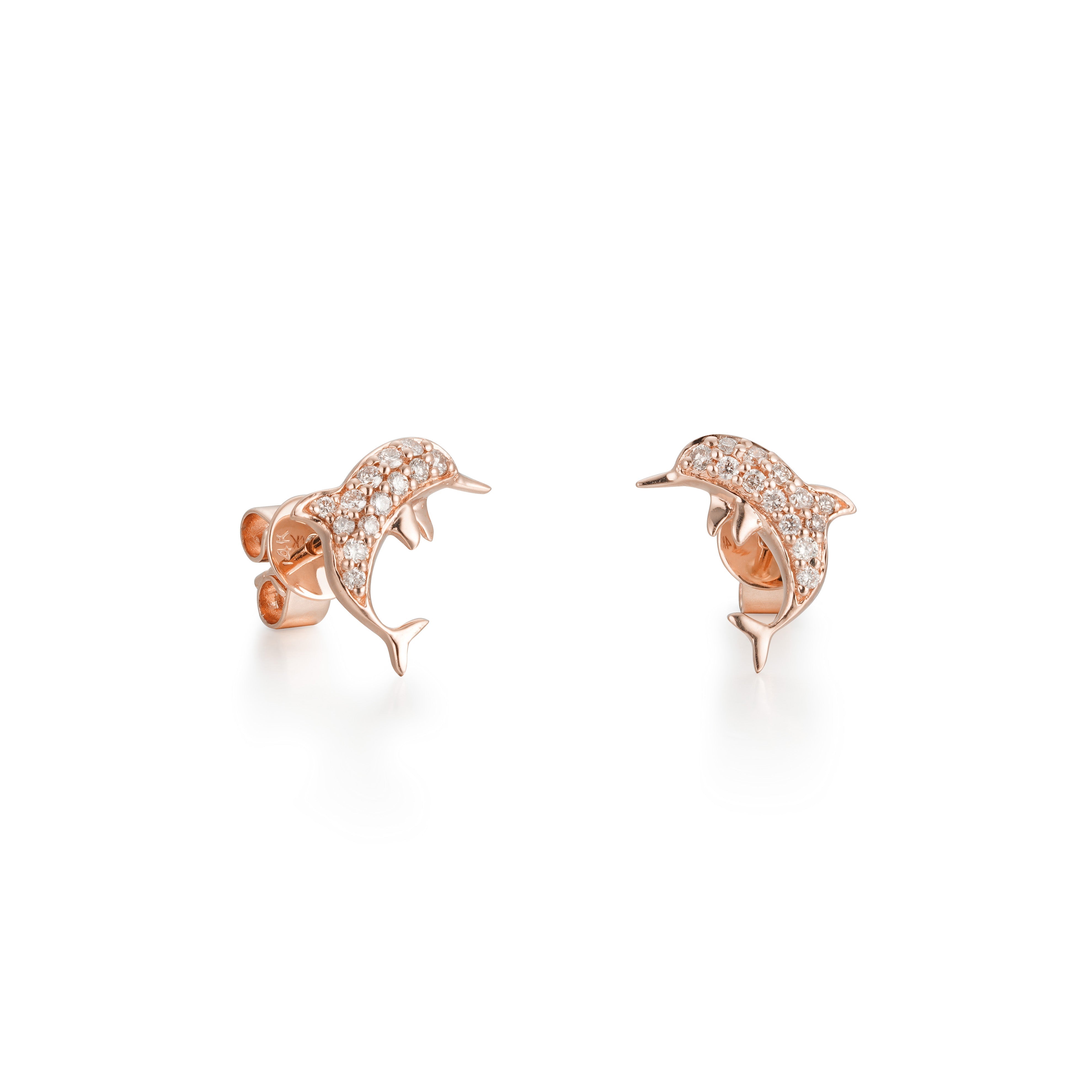 Diamond Dolphin Earrings