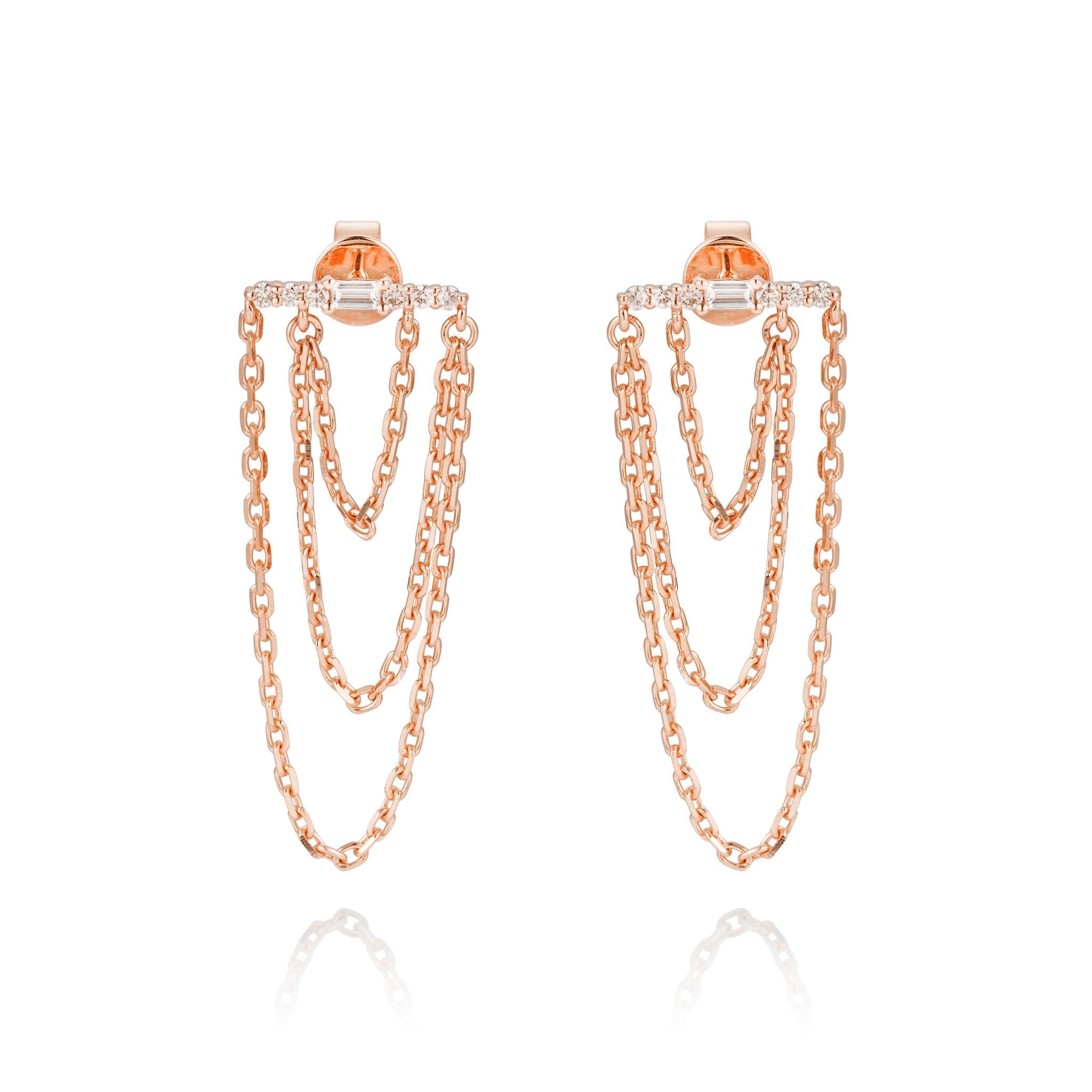 Golden Cascade Diamond Earrings