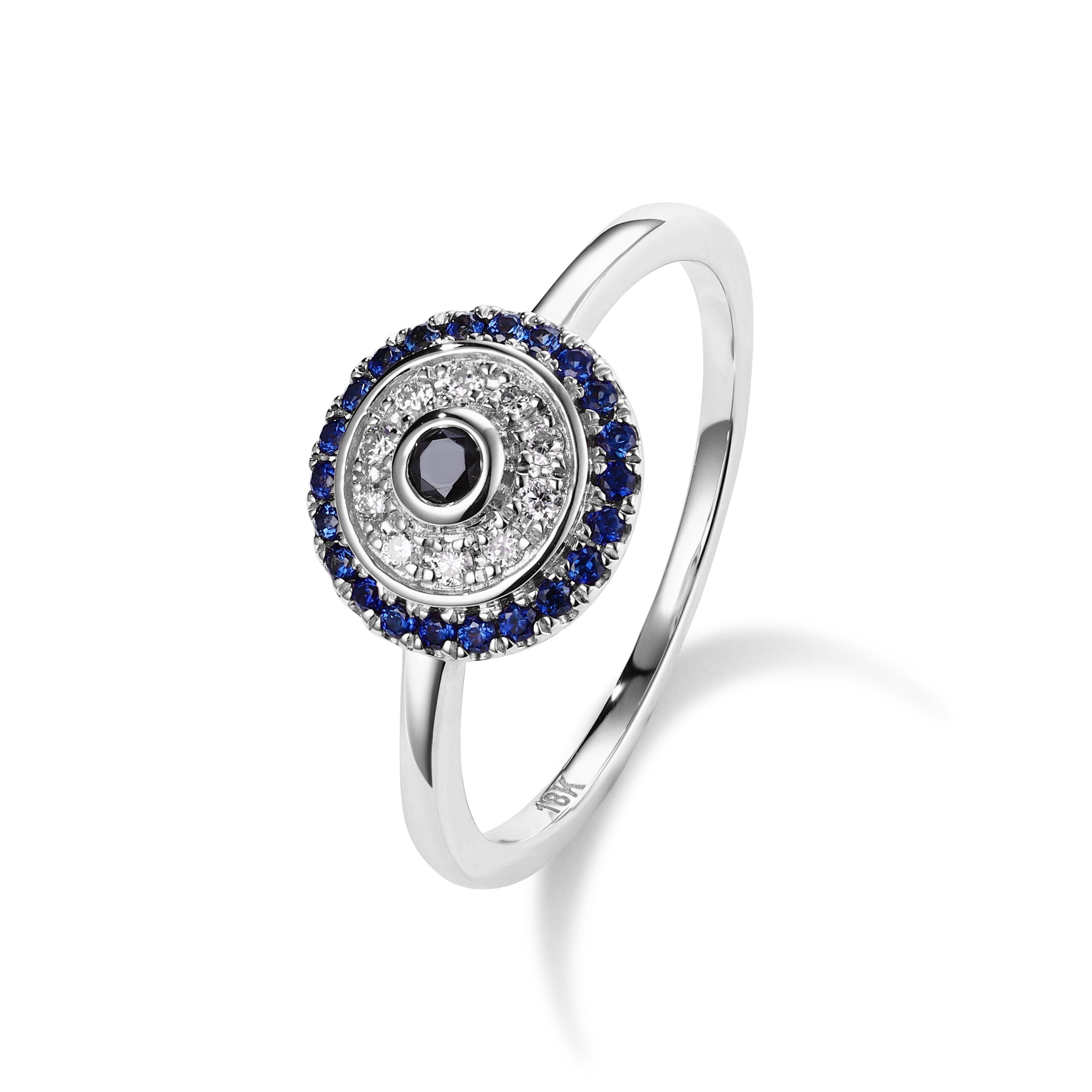 Round Evil Eye Diamond Ring