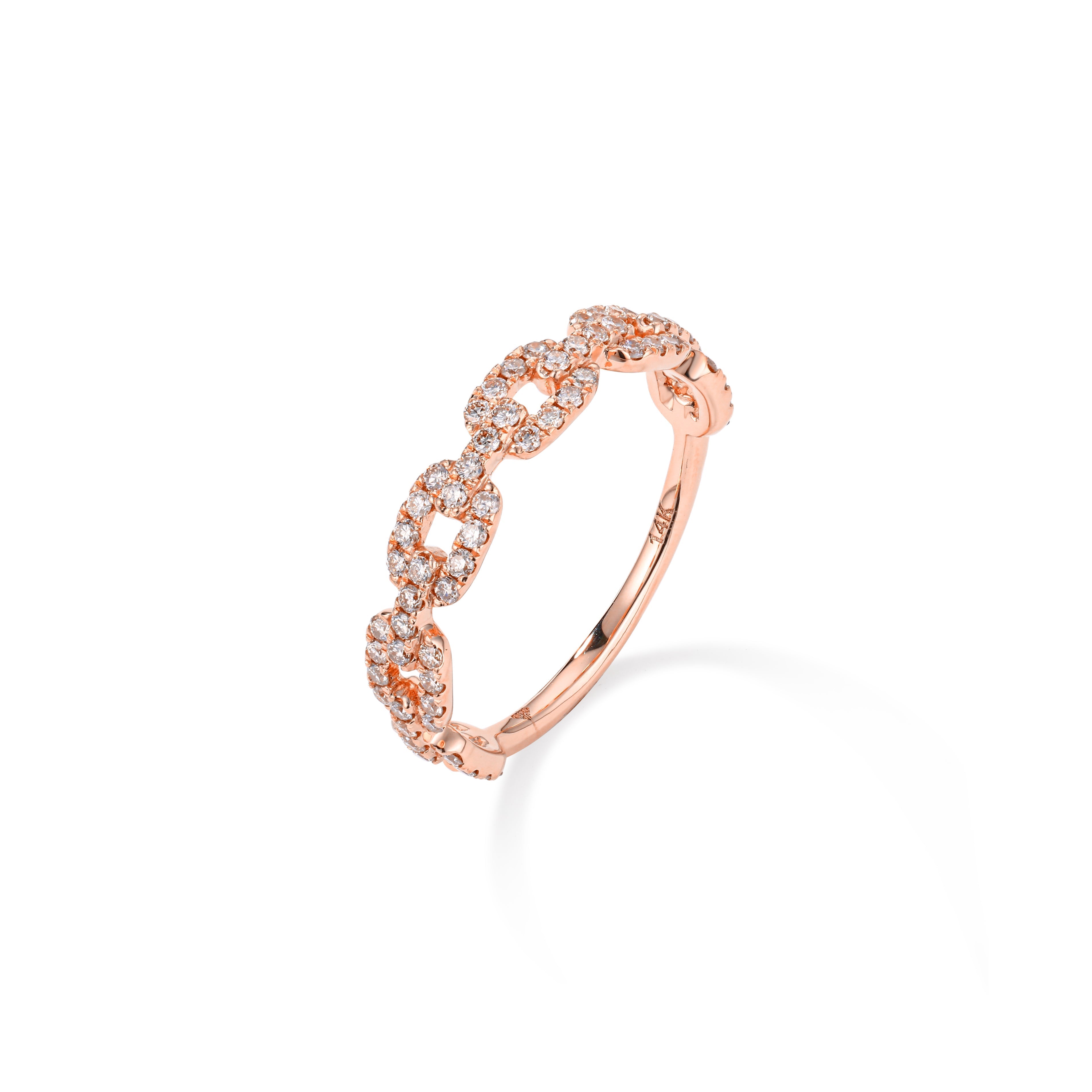 Glistening Square Links Diamond Ring