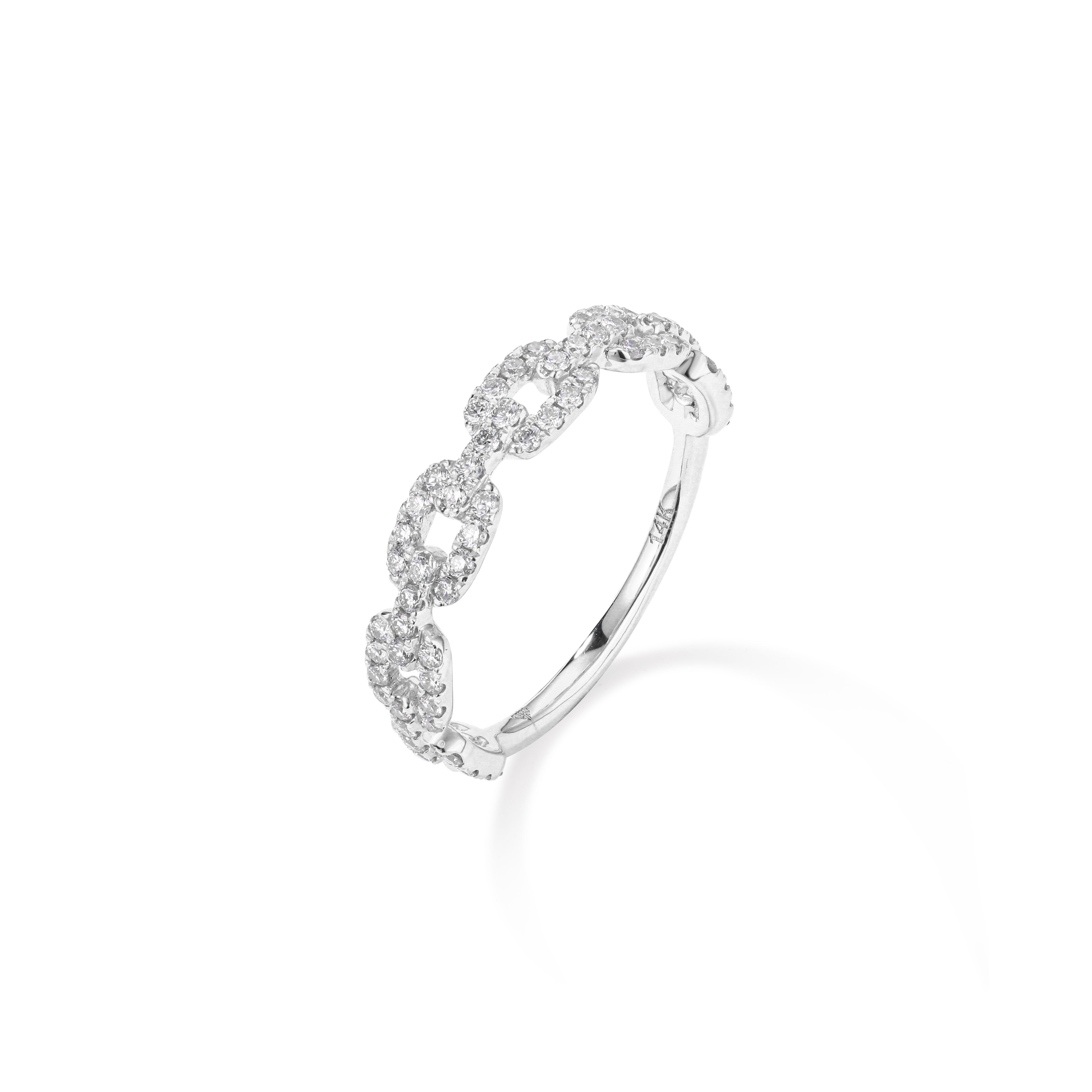 Glistening Square Links Diamond Ring