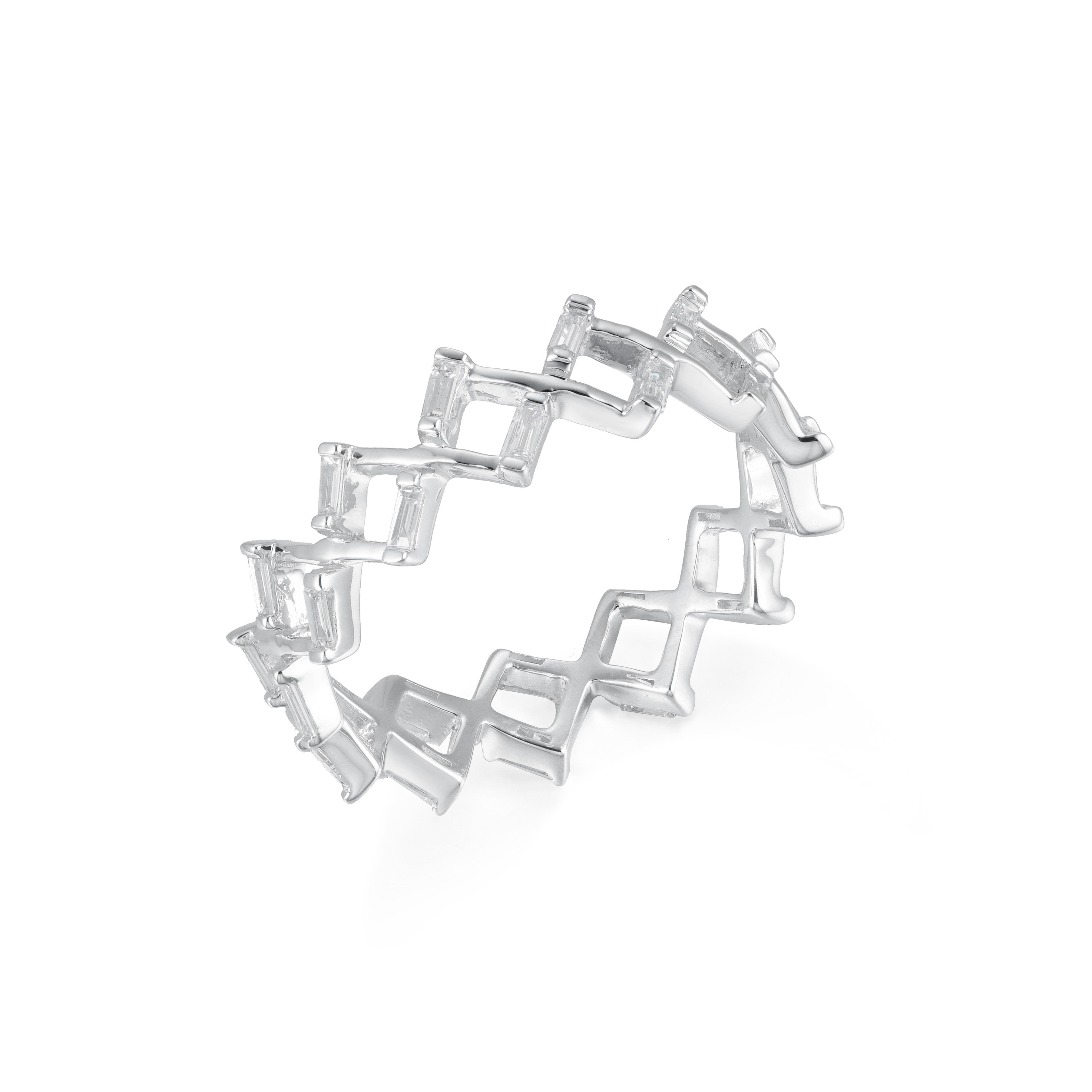 Zig Zag Baguette Diamond Ring