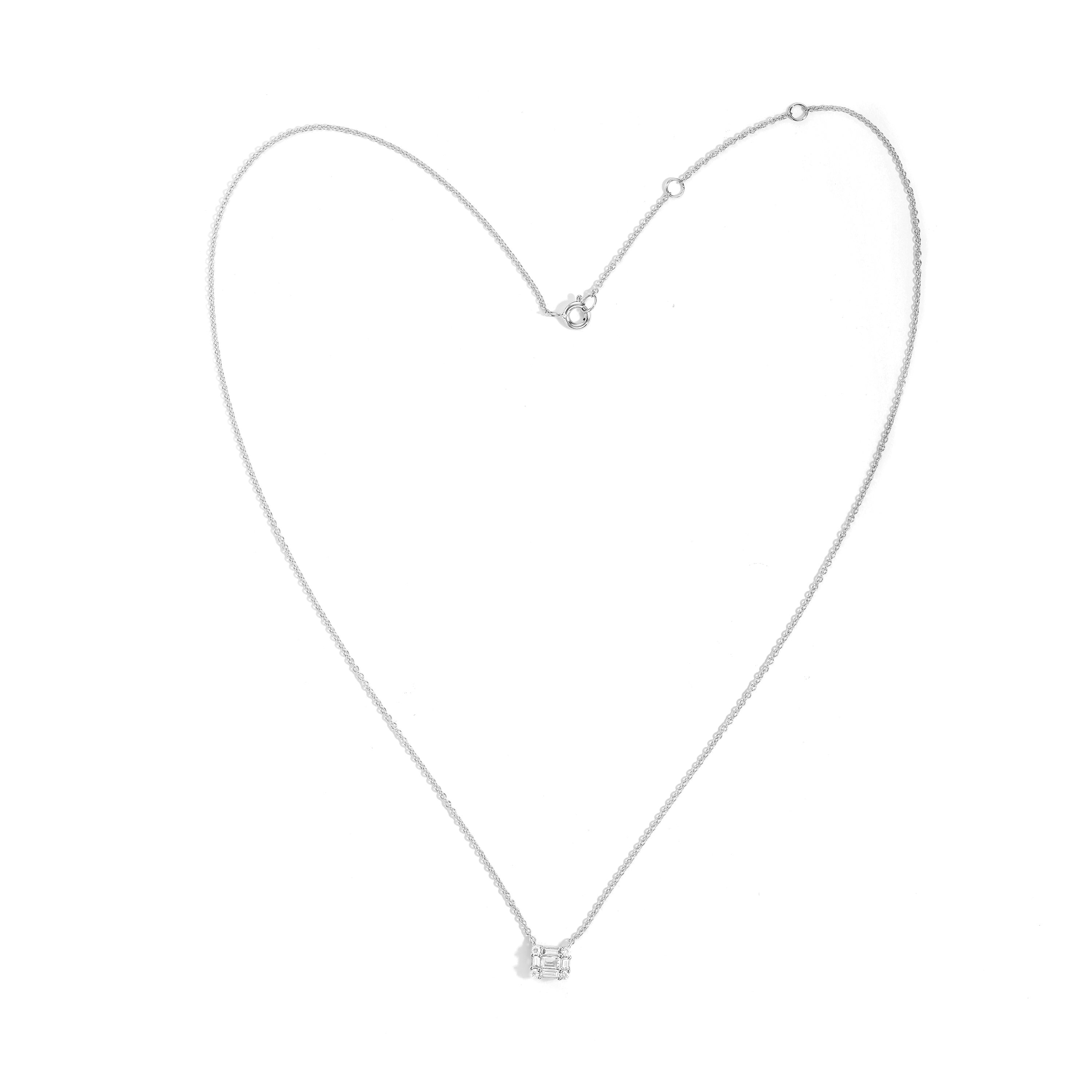 Baguette Heart Diamond Pendant