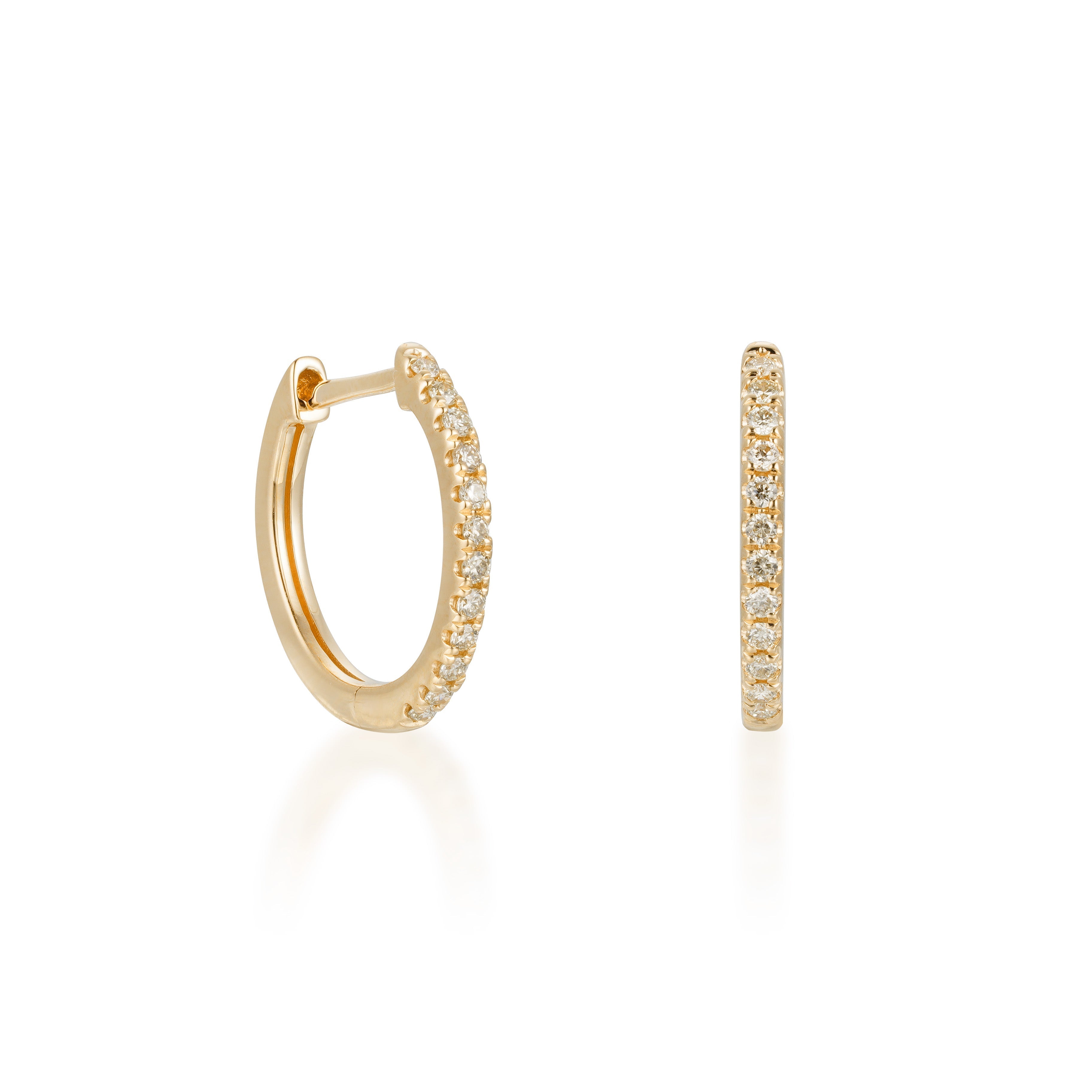 0.18 Carat Diamond Huggie Earrings