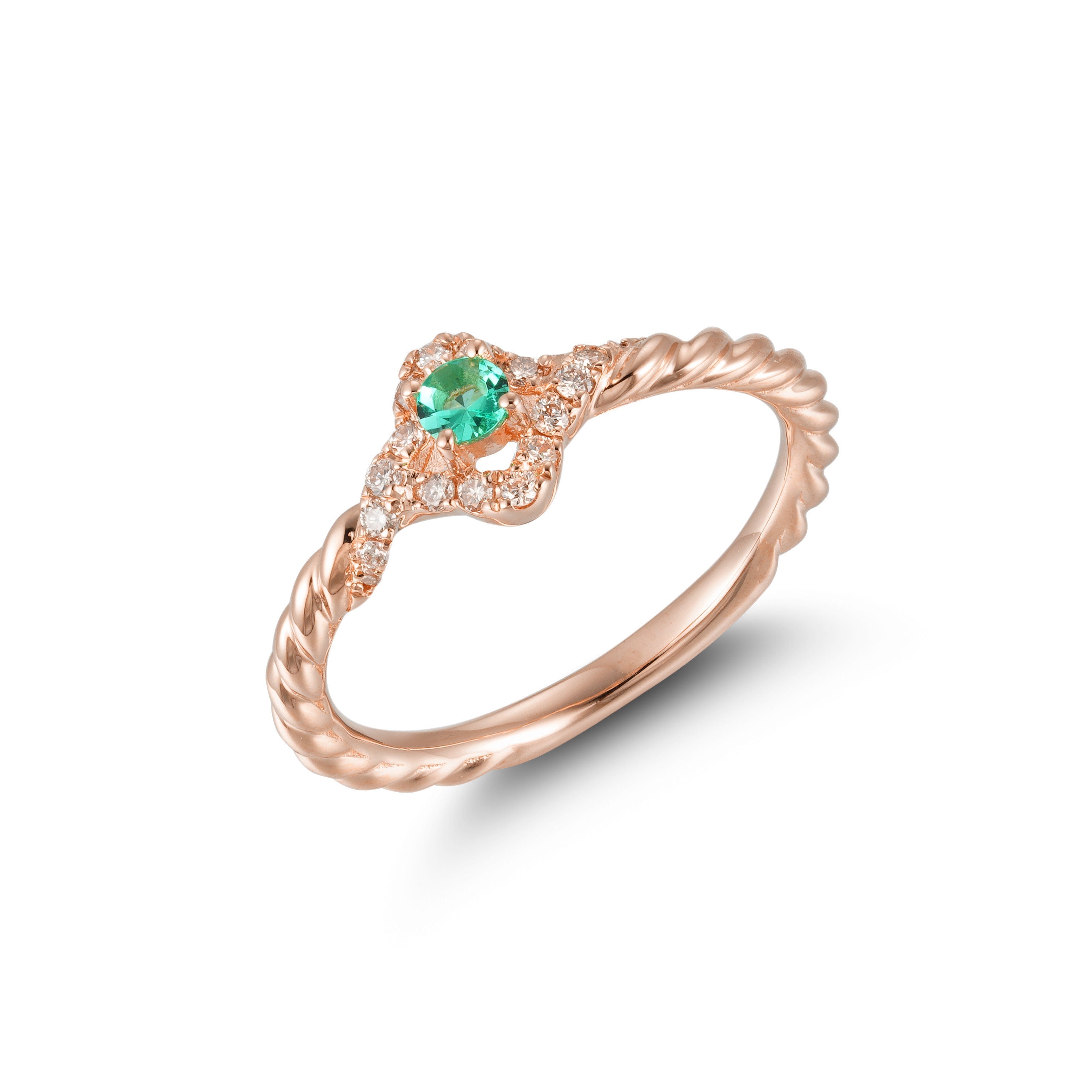 Emerald Clover Diamond Ring