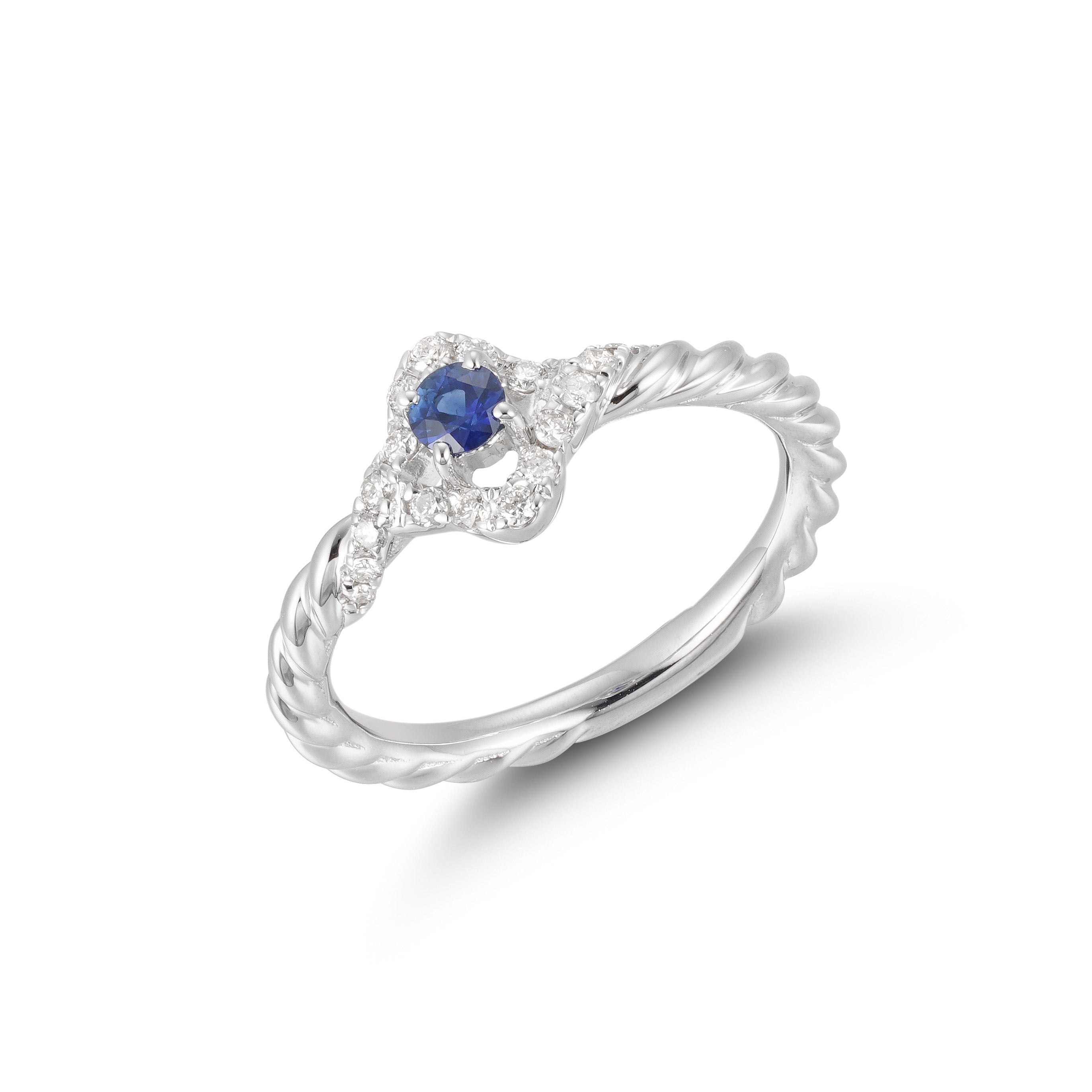 Sapphire Clover Diamond Ring